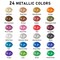 ABEIER Metallic Acrylic Paint, Set of 24 Metallic Colors in 2oz/60ml Bottle, Rich Pigments, Non Fading, Non Toxic Paints for Artist, Beginners &#x26; Kids Painting on Rocks Crafts Canvas Wood, Fabric&#x26;Stone